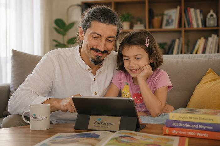 Sabur with his daughter